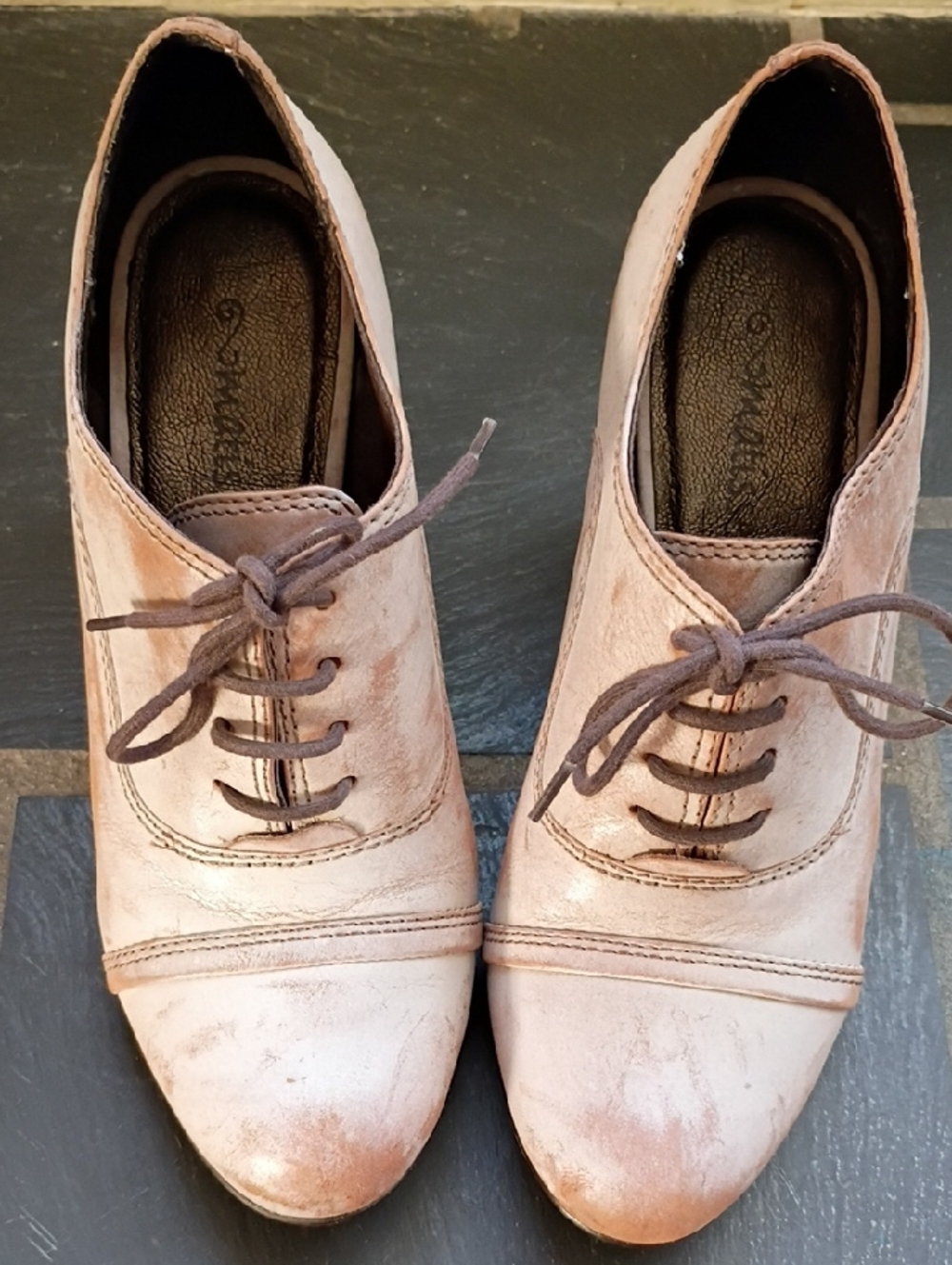 Matisse Blush Pink Lace-Up Oxford Boots | Size 7